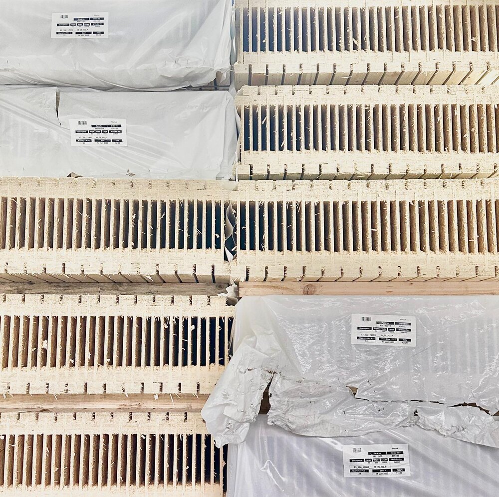 allJOIST I-joists stacked for delivery