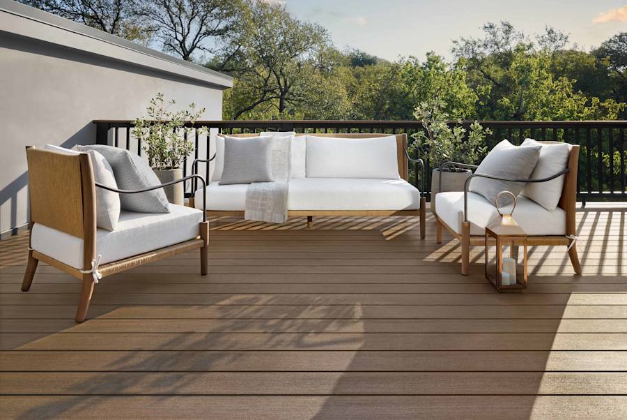 TimberTech decking in English Walnut